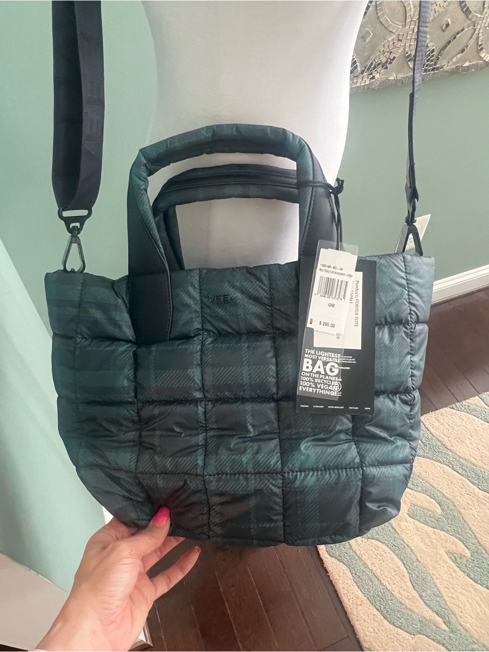 NWT VEE Collective Porter Small Plaid Tote - Picture 5 of 13